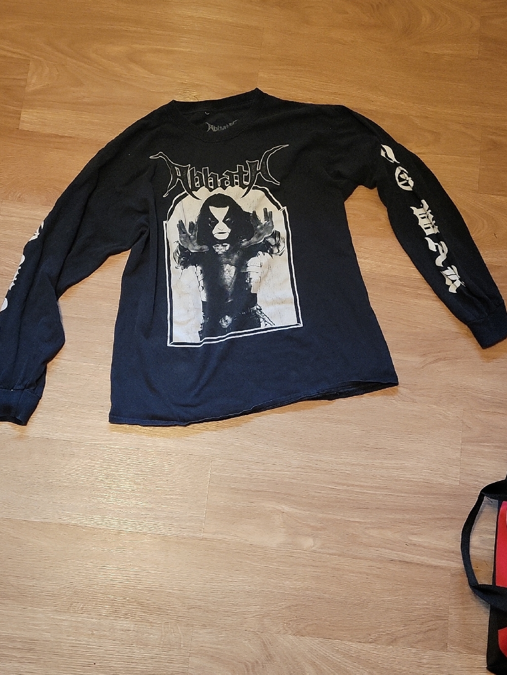 Vintage Black Metal ABBATH Band Black Long-Sleeve Graphic Band Tee for Men